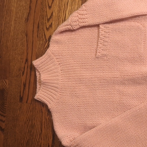 Cozy Pink mock Neck Sweater with Chunky Knit and Relaxed Fit sz M - Picture 5 of 10